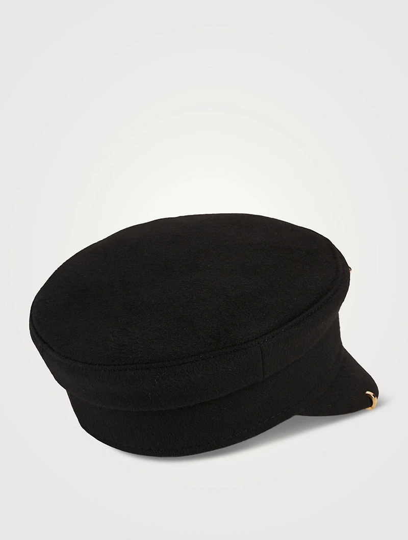 Pierced Wool Baker Boy Cap
