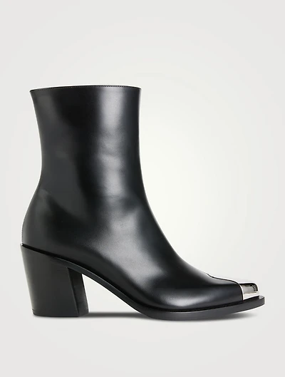 Punk Leather Ankle Boots