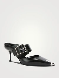 Punk Leather Mule Pumps