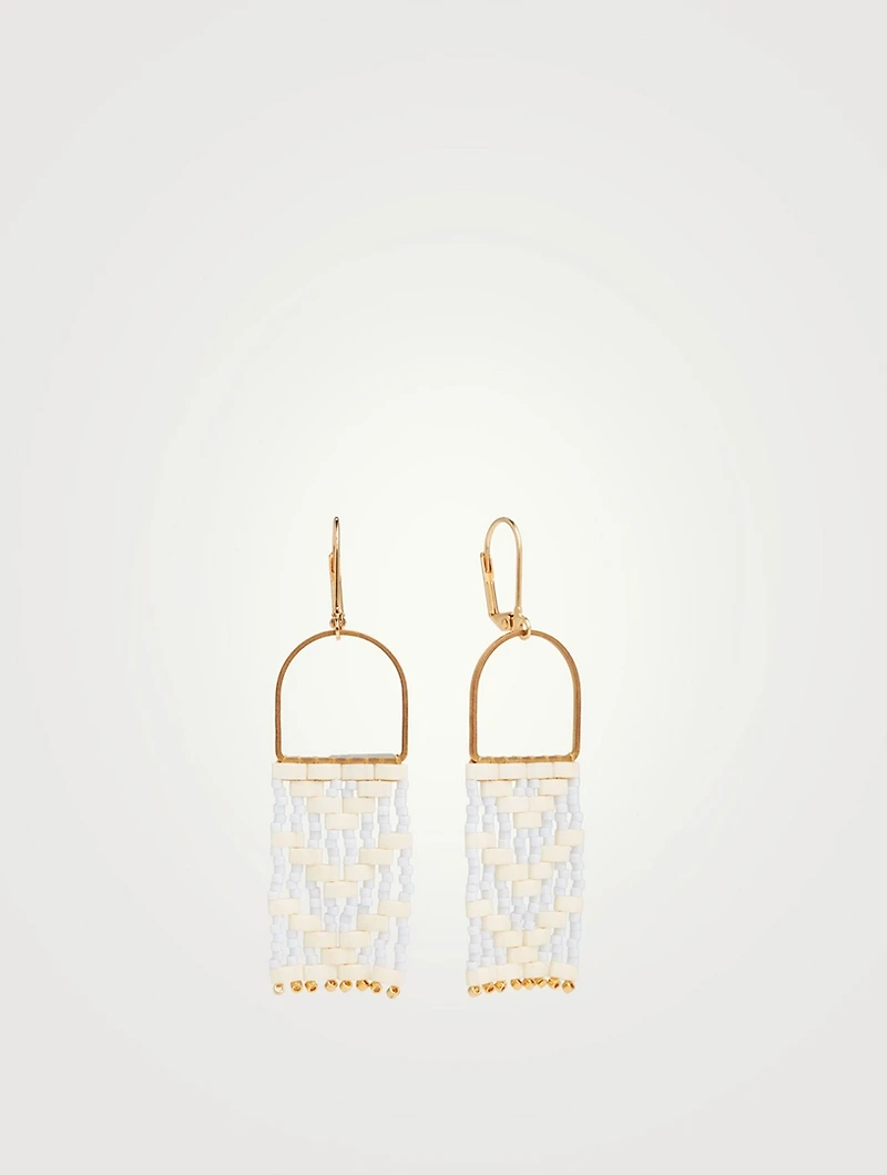 Beaded Michif Woven Dangler Earrings