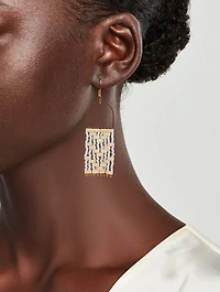 Beaded Michif Woven Dangler Earrings
