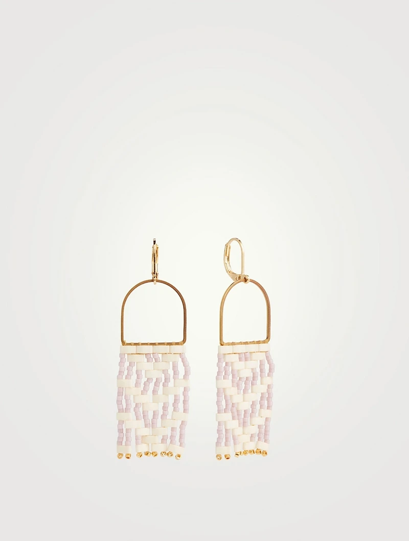 Beaded Michif Woven Dangler Earrings