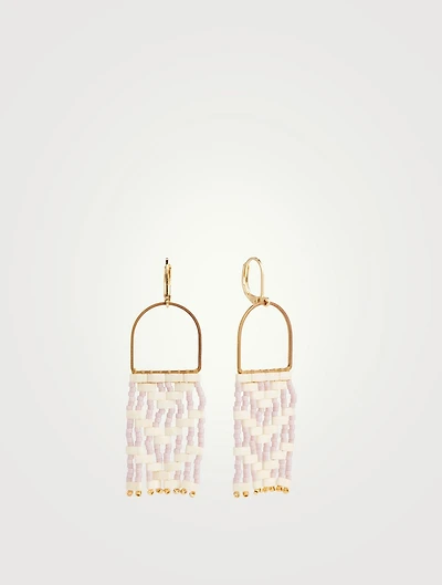 Beaded Michif Woven Dangler Earrings
