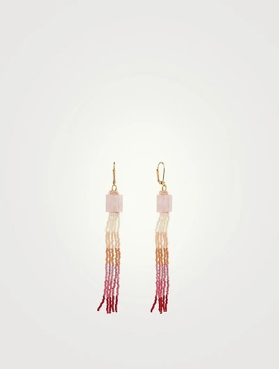 Colourblock Ombré Earrings With Rose Quartz