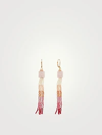 Colourblock Ombré Earrings With Rose Quartz