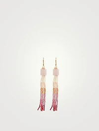 Colourblock Ombré Earrings With Rose Quartz
