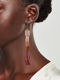 Colourblock Ombré Earrings With Rose Quartz