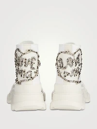 Tread Canvas High Top Boots With Crystal Embellishment
