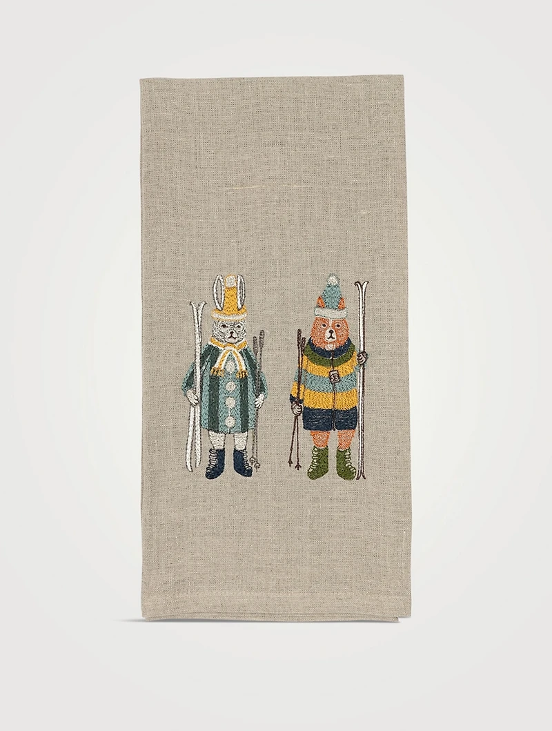 Ski Buddies Tea Towel