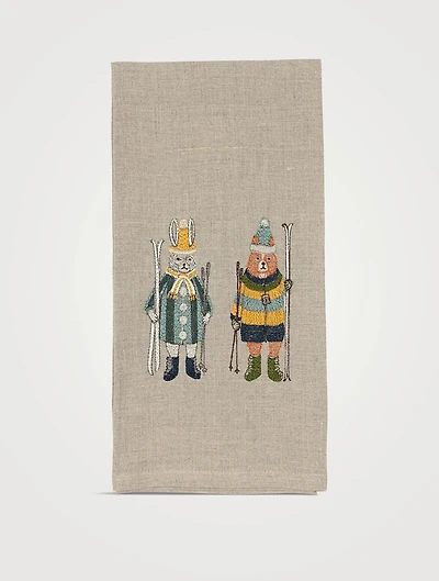 Ski Buddies Tea Towel