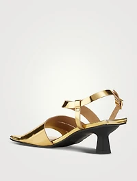 Metallic Leather Slingback Sandals
