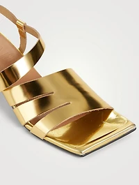 Metallic Leather Slingback Sandals