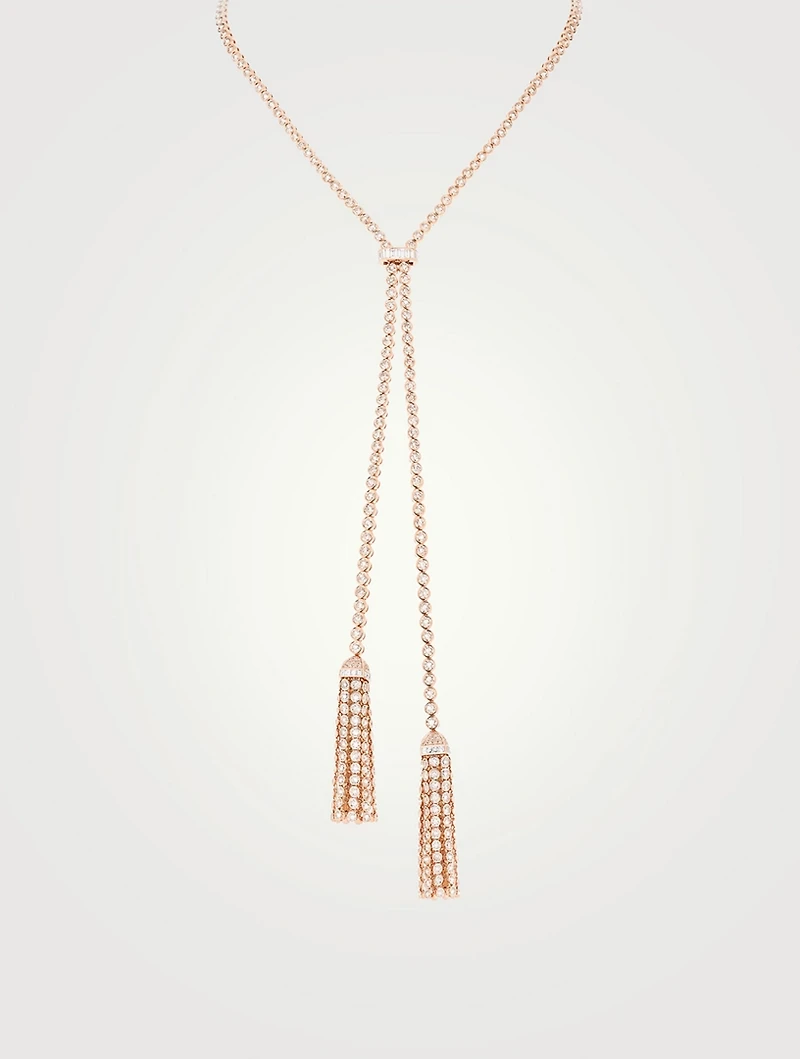 Pompon 18K Rose Gold Necklace With Diamonds