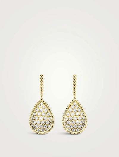 Large Serpent Bohème 18K Gold Pendant Earrings With Diamonds