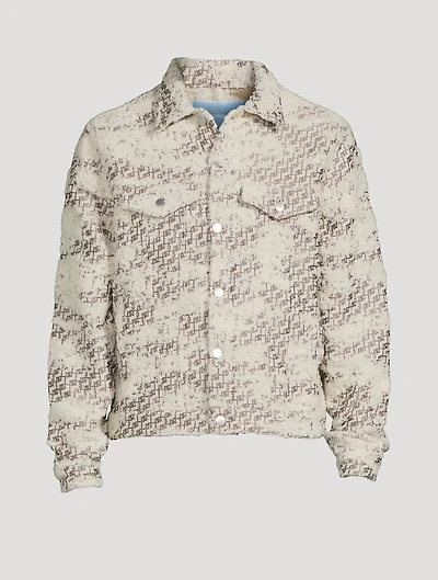 Wool-Blend Cloudy Monogram Trucker Jacket
