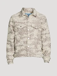 Wool-Blend Cloudy Monogram Trucker Jacket