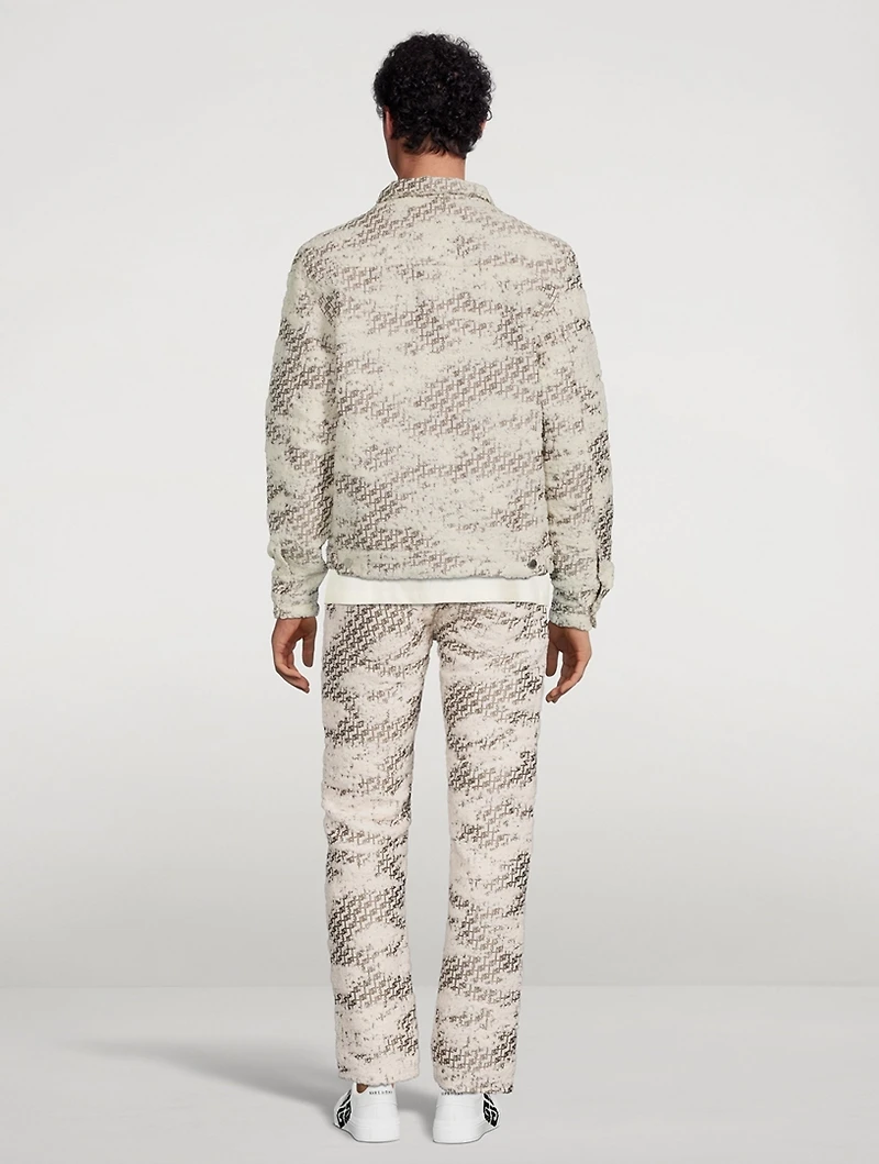 Wool-Blend Cloudy Monogram Trucker Jacket