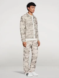 Wool-Blend Cloudy Monogram Trucker Jacket