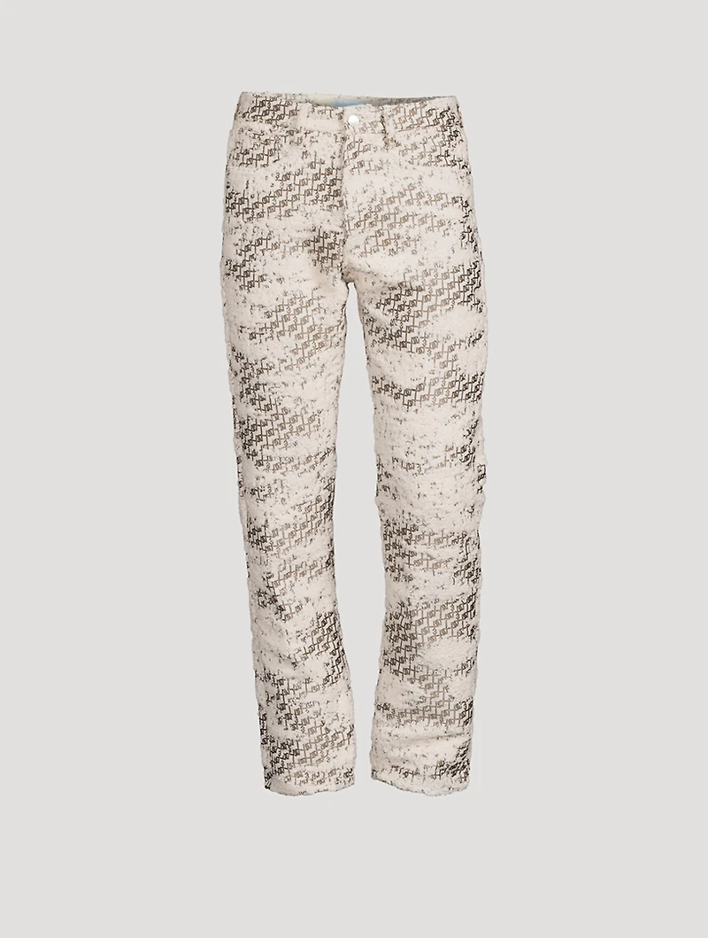 Cloudy Monogram Straight-Leg Jeans