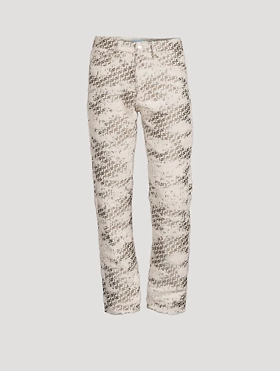 Cloudy Monogram Straight-Leg Jeans