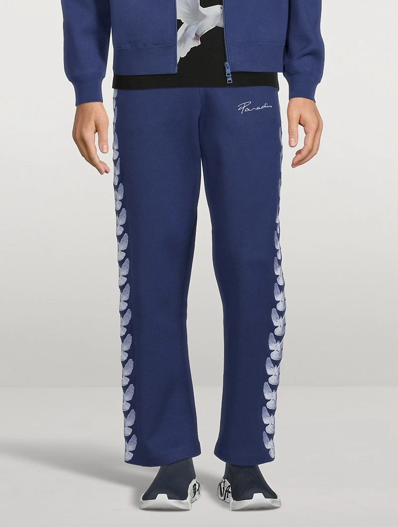 Embroidered Birds Sweatpants