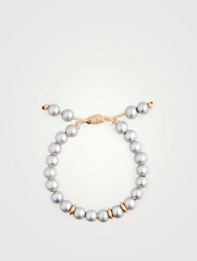 Beaded Bracelet With Pearl And 14K Gold
