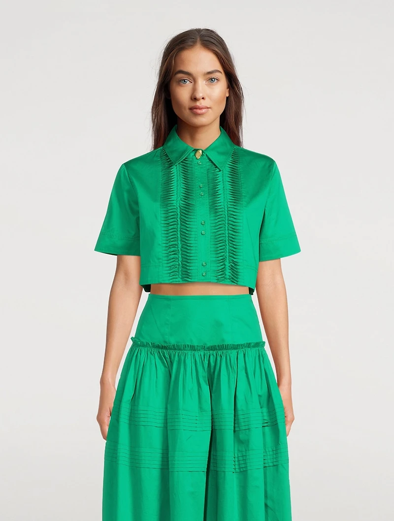 Tidal Tucked Crop Shirt