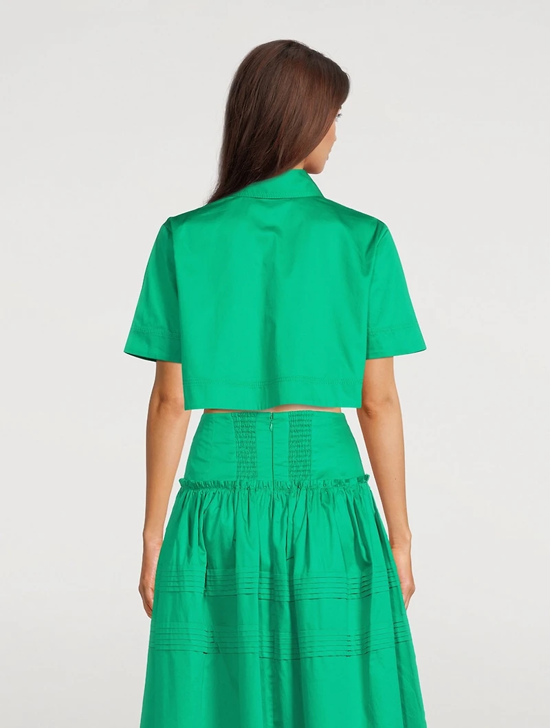 Tidal Tucked Crop Shirt