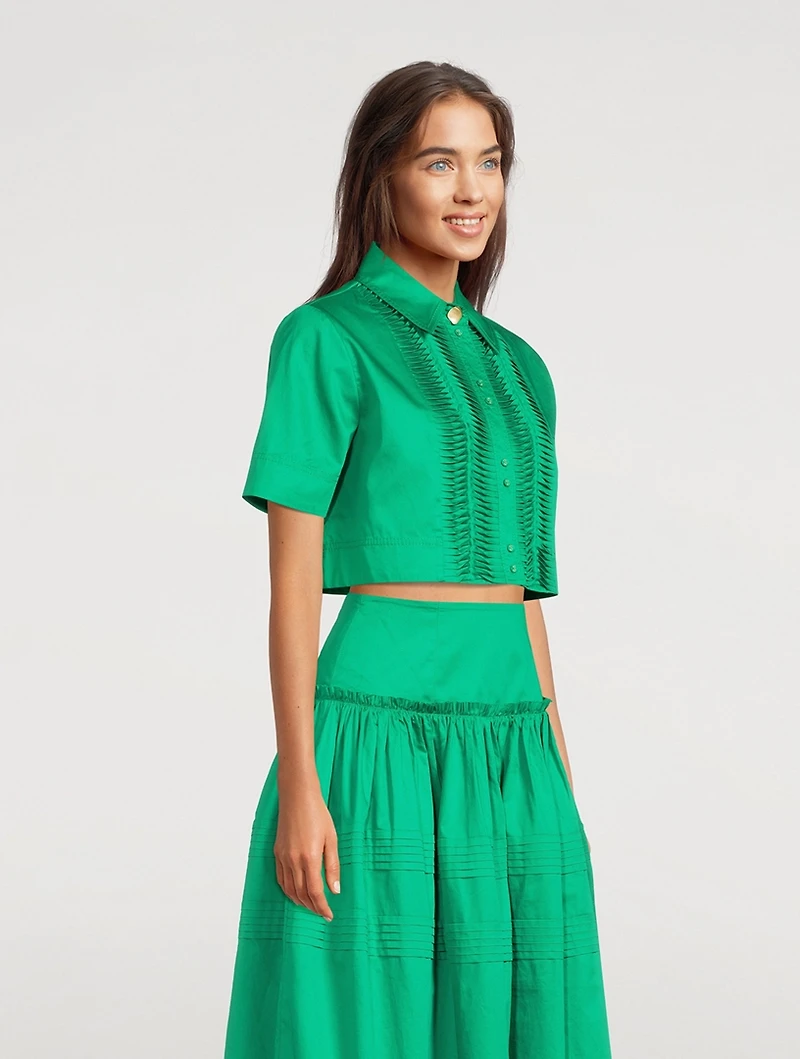Tidal Tucked Crop Shirt