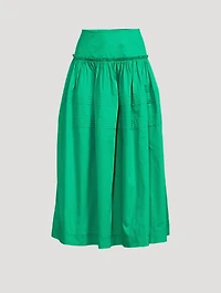 Poised Tucked Midi Skirt