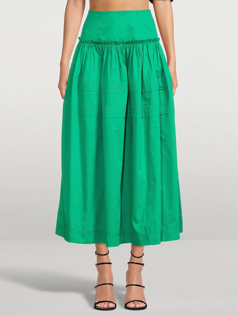 Poised Tucked Midi Skirt