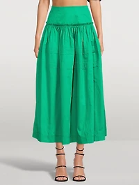 Poised Tucked Midi Skirt
