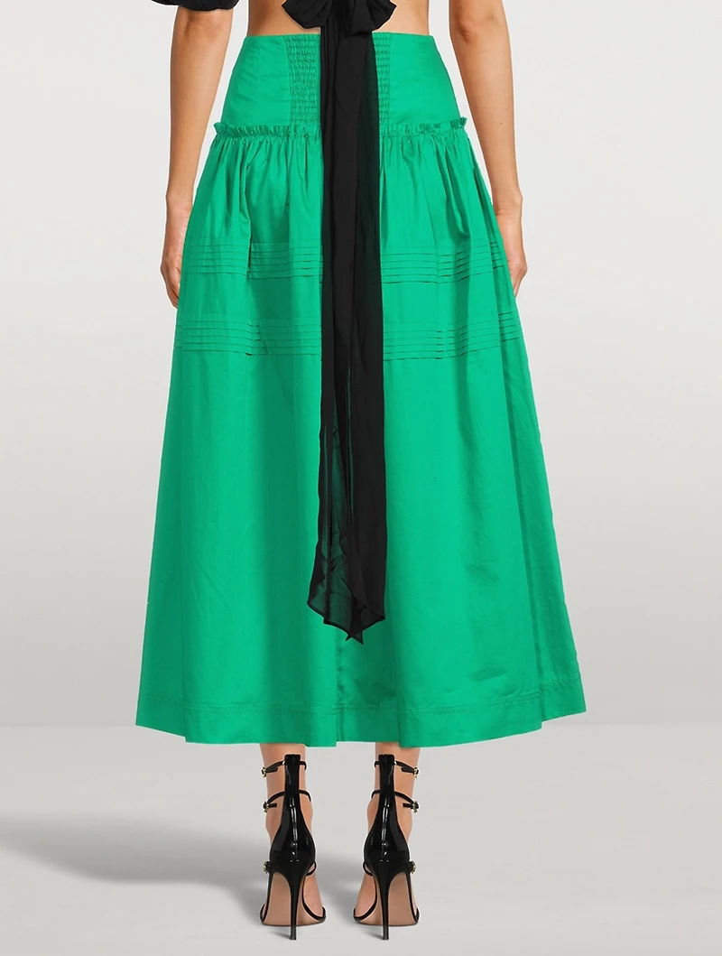 Poised Tucked Midi Skirt