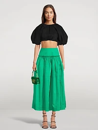 Poised Tucked Midi Skirt