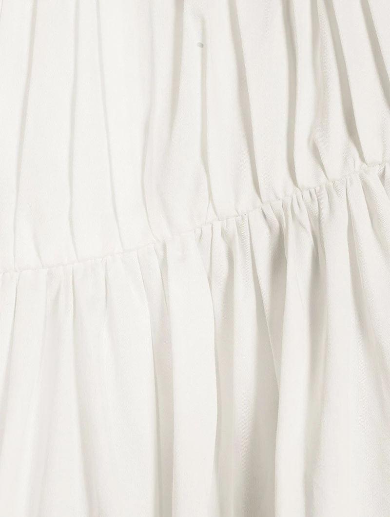 Cascade Smocked Shirt Dress