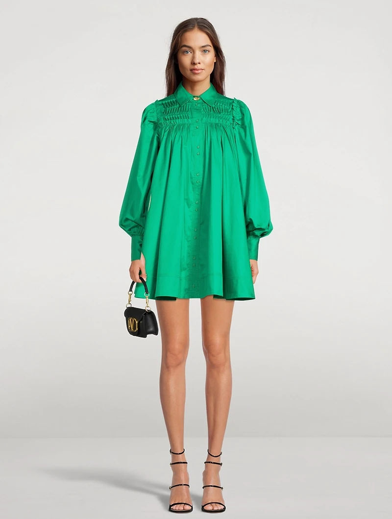 Tidal Tucked Shirt Dress