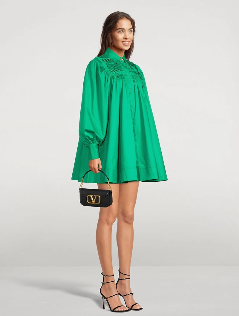 Tidal Tucked Shirt Dress