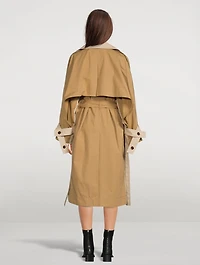 Two-Tone Belted Trench Coat