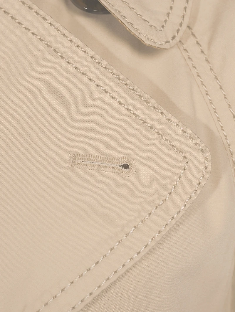 Two-Tone Belted Trench Coat