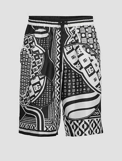 Silk Twill Jogging Shorts Bandana Print