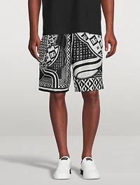 Silk Twill Jogging Shorts Bandana Print