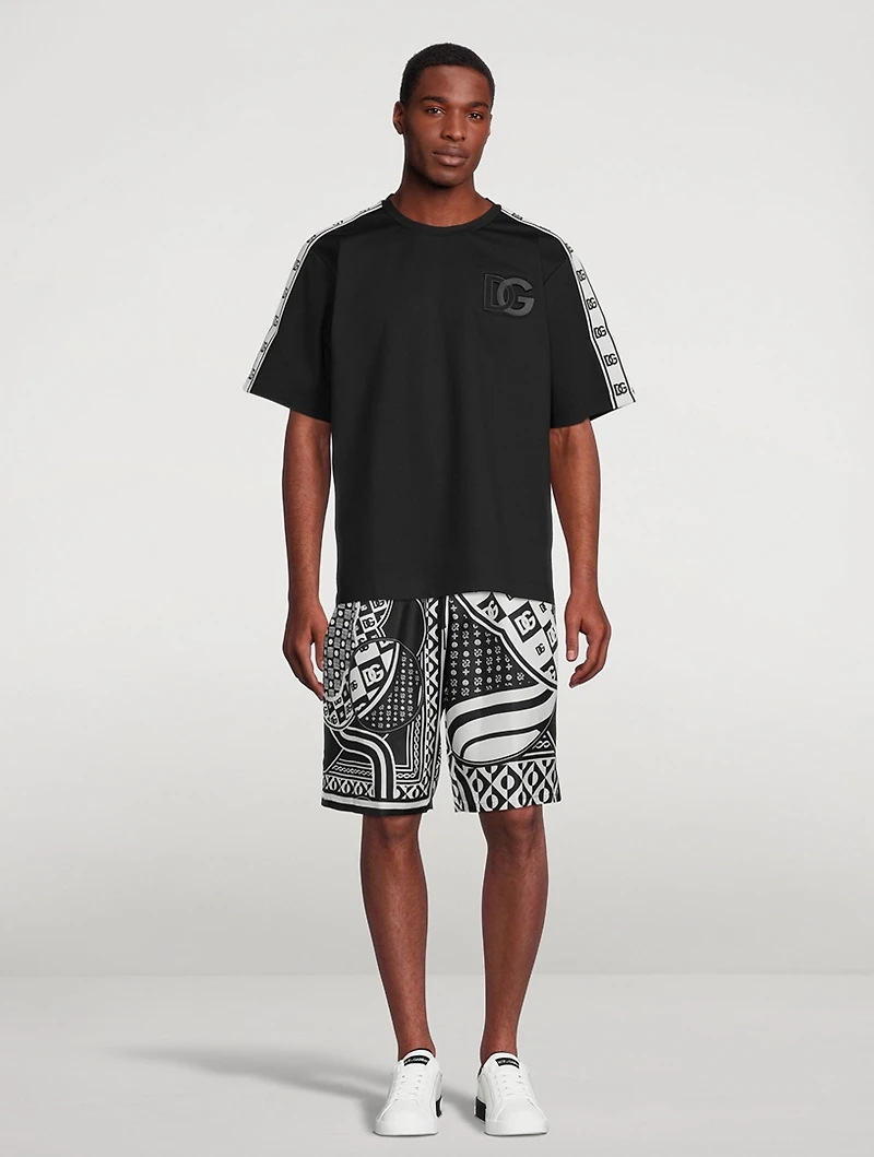 Silk Twill Jogging Shorts Bandana Print