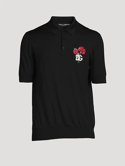 Wool Polo Shirt With DG Embroidery