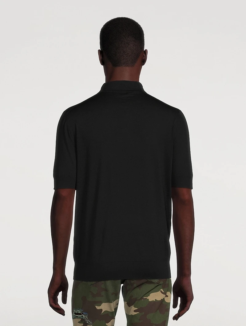 Wool Polo Shirt With DG Embroidery