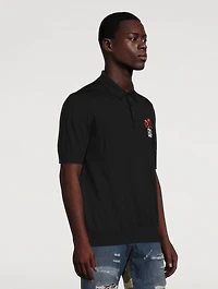 Wool Polo Shirt With DG Embroidery