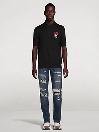 Wool Polo Shirt With DG Embroidery