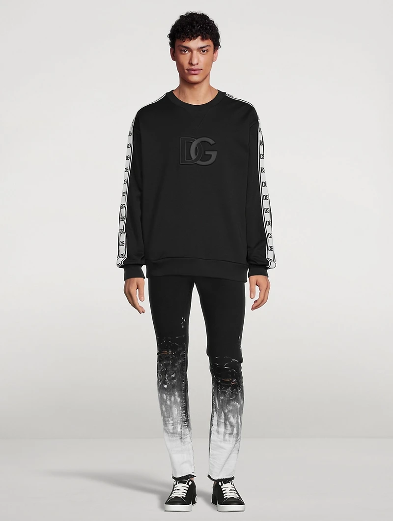 Stretch Slim-Fit Jeans With Brushstrokes