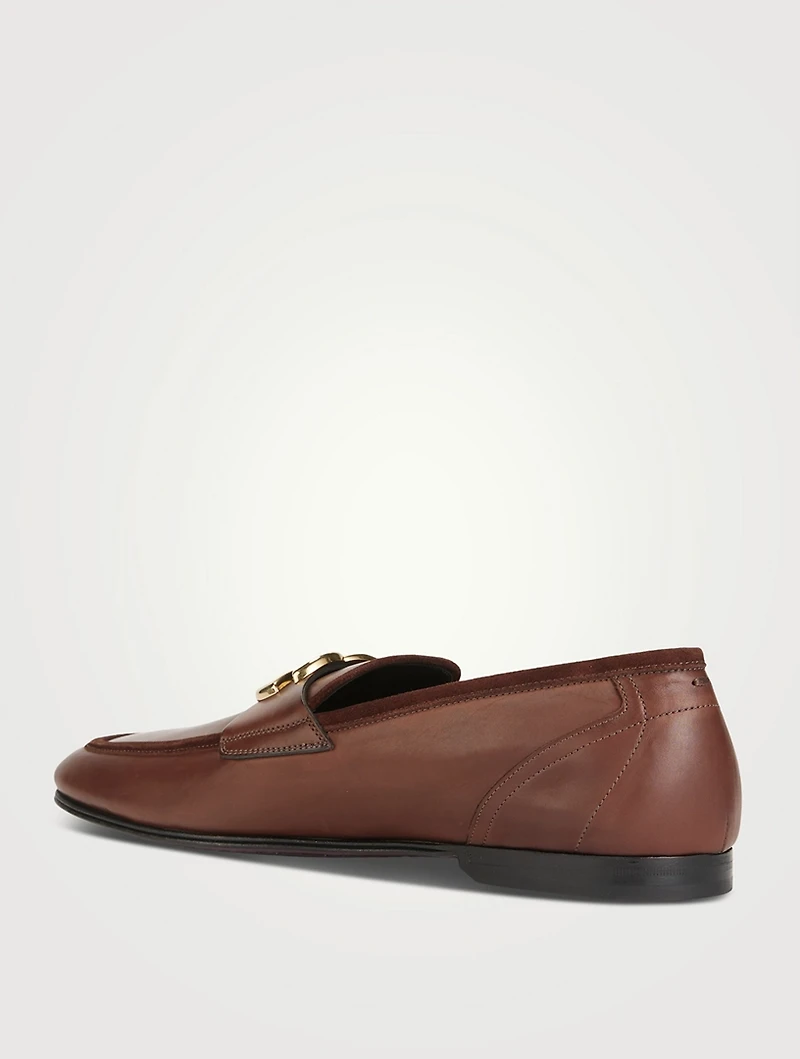 Leather Loafers With Logo