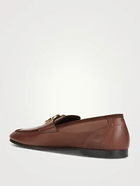 Leather Loafers With Logo