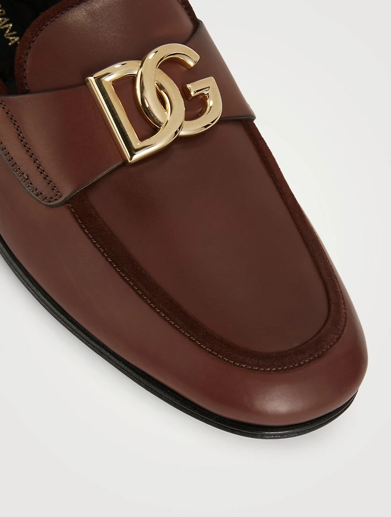 Leather Loafers With Logo